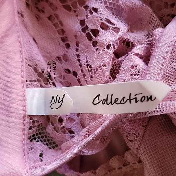 NY COLLECTION Sleeveless Mock Neck Lace Top Pink size XL - Picture 15 of 15